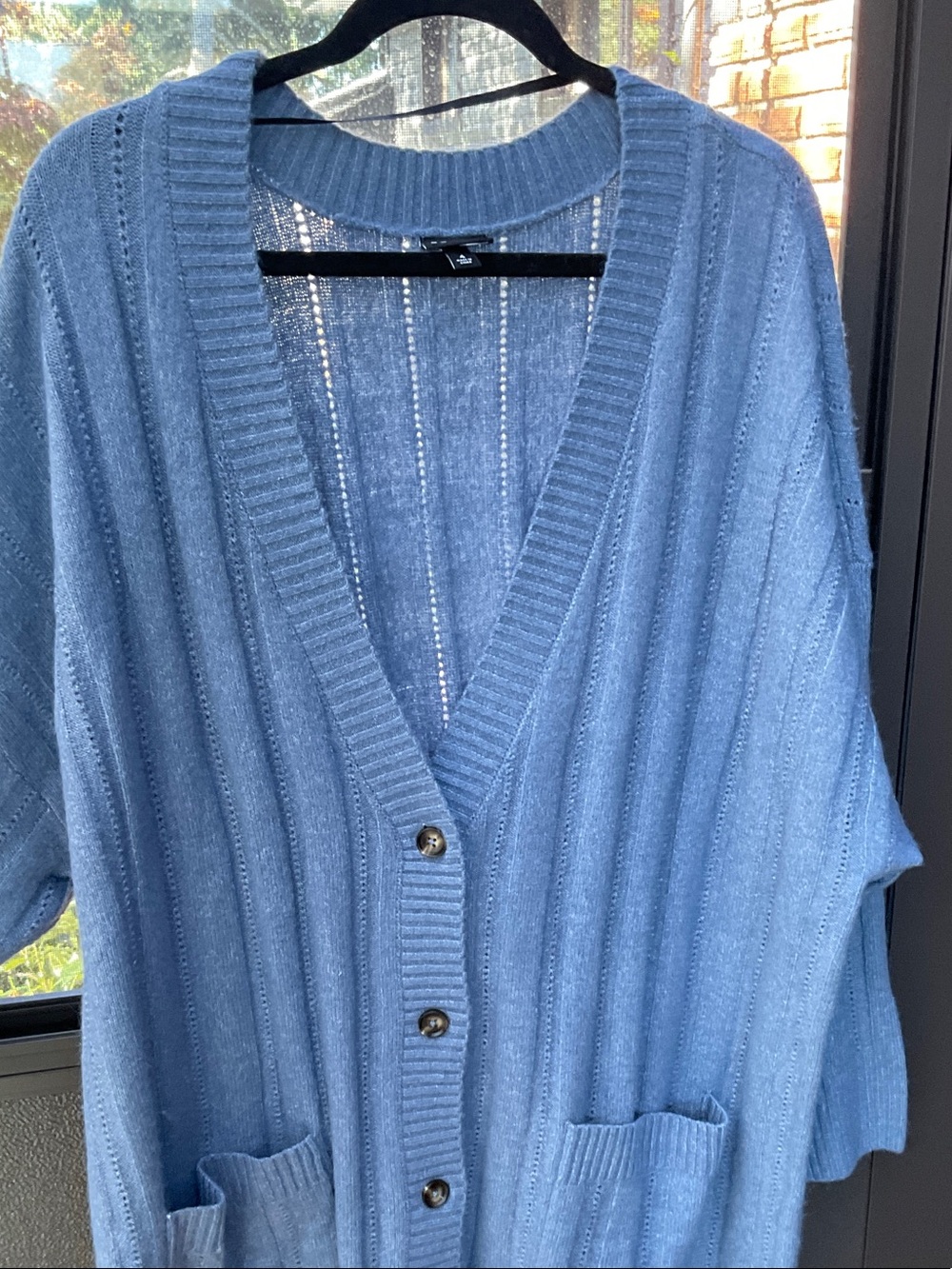 torrid Light Blue Ribbed Button-Front Cardigan - Picture 5 of 7